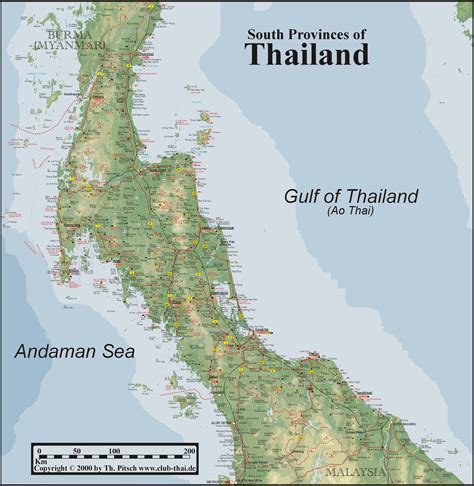South Thailand Map Süd Thailand Karte Regionen Samui And Phuket