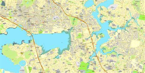 Auckland New Zealand Printable Map Exact Vector Street City Plan Map