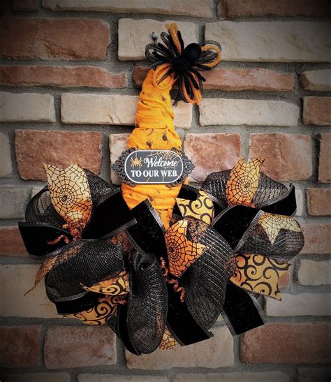 Witch Hat Wreath for Front Door Door Hanger Halloween | Etsy ...