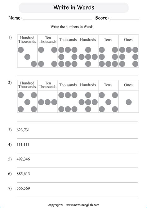 Count the ten thousands, thousands, hundreds, tens and ones and write