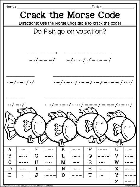 Morse Code Worksheet Answers Kidsworksheetfun