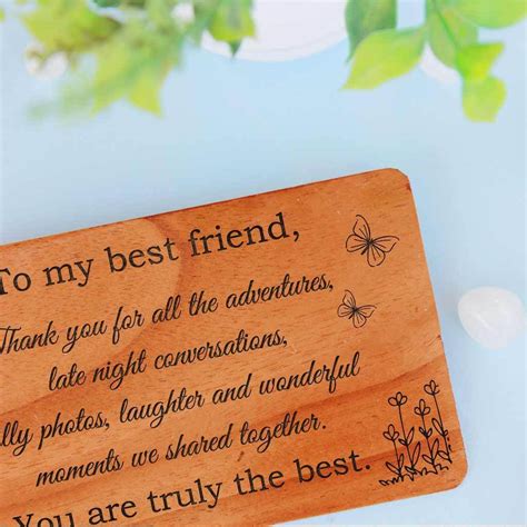 Best Friend Cards Personalised Cards Wooden Cards Set Bff Ts