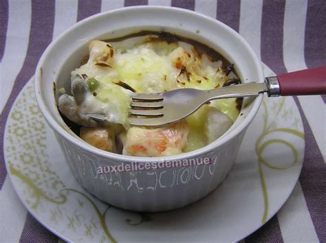 Cassolettes saumon églefin et crevettes aux légumes et crème -LIGHT