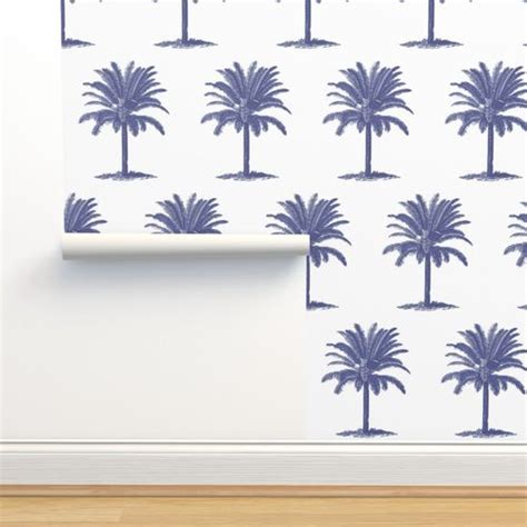 Blue Palm Tree Wallpaper Spoonflower