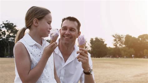 Father Daughter Eating Ice Cream At Sunset Stock Footage Sbv 300606821