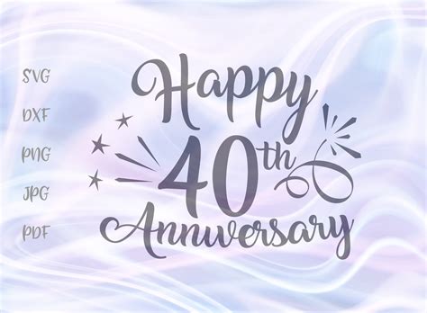 Happy 40th Anniversary Graphic By Digitals By Hanna · Creative Fabrica
