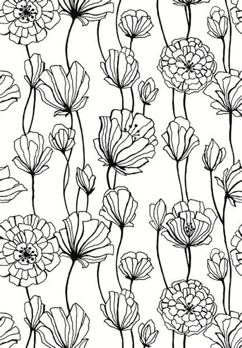 Simple Black And White Flower Patterns Joy Studio Design