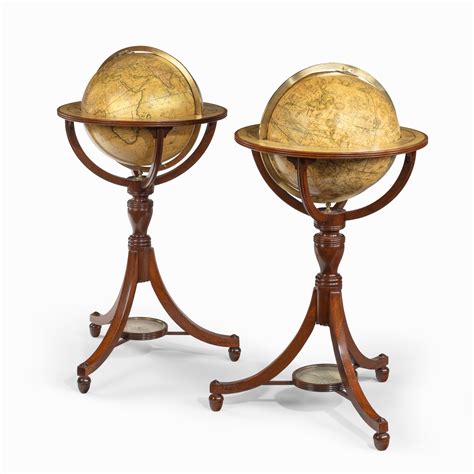 A Pair Of 12 Inch Floor Globes By Cary Wick Antiques