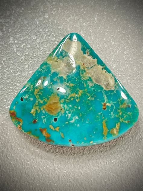 Battle Mountain Blue Gem Turquoise Cabochon Rare Aqua Blue Etsy