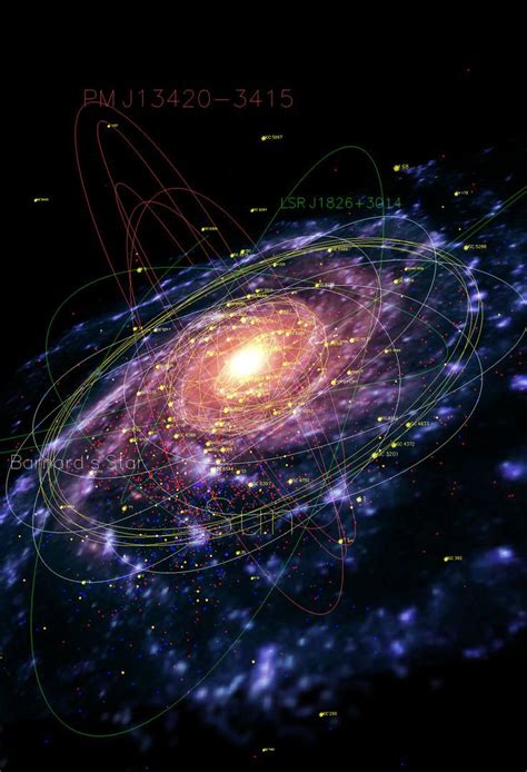 A Map Of Our Galaxy The Milky Way Showing Pulsars Red Planetary