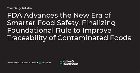 Fda Advances The New Era Of Smarter Food Safety Finalizing