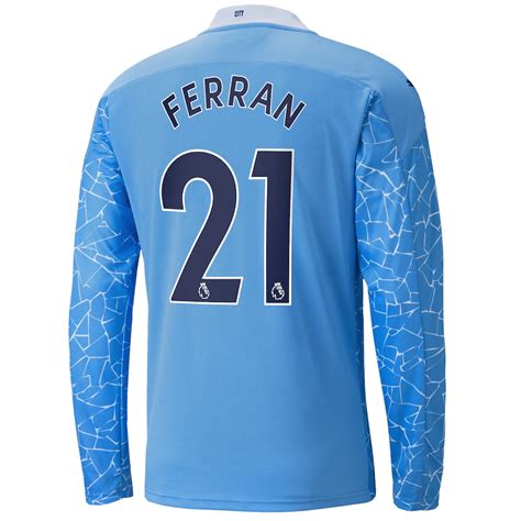 Puma Ferran 21 Manchester City Home Long Sleeve Soccer Jersey 202021