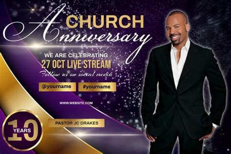 Copy Of Church Anniversary Banner Event Template Postermywall