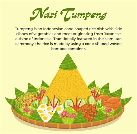 Premium Vector Traditional Indonesian Food Nasi Tumpeng Atau Nasi