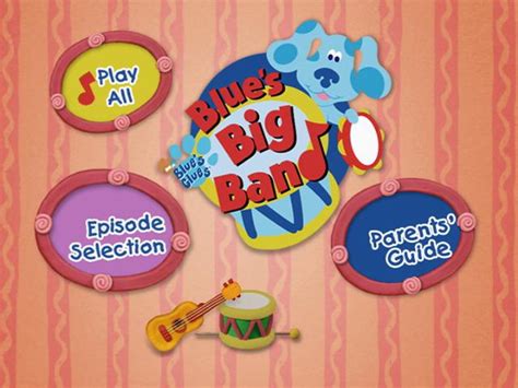 Blue is a puppy who puts her paw prints on three clues. Image - BluesBigBandDVDMenu.jpg | Blue's Clues Wiki ...