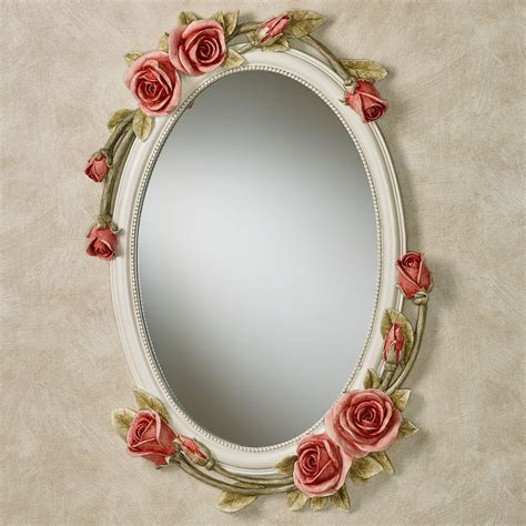 Rose Melody Rose Floral Oval Wall Mirror