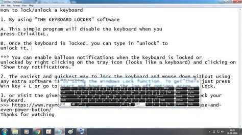 How To Lockunlock Your Keyboard Youtube