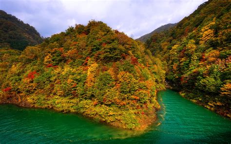 Mountains Japan Fall Forest Lake Autumn Wallpaper 2560x1600