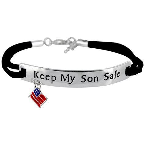 Keep My Son Safe Flag Charm Bracelet The Veterans Site