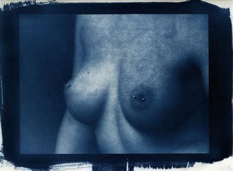 Cyanotypes Nude 5 Cyanotype Flower And Nude Photographs By