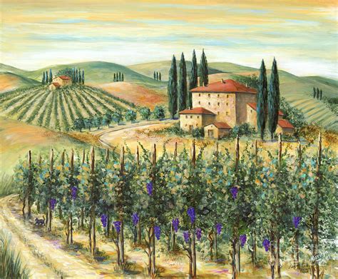 Tuscan Vineyard And Villa Painting By Marilyn Dunlap Pixels