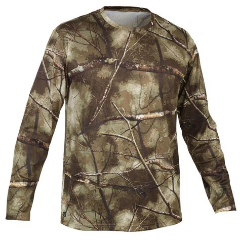 Long Sleeve Breathable T Shirt Treemetic 100 Camouflage Decathlon