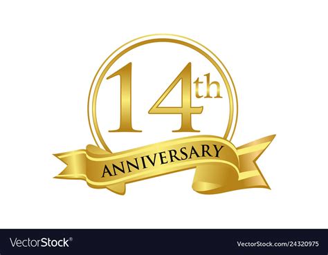 14th Anniversary Celebration Logo Royalty Free Vector Image