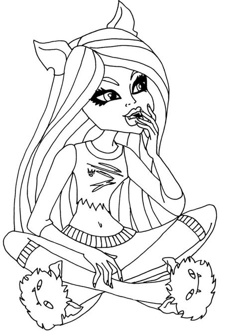 Download Clawdeen Wolf Enjoy Coloring Page | Coloring pages, Cute coloring pages, Cartoon coloring pages
