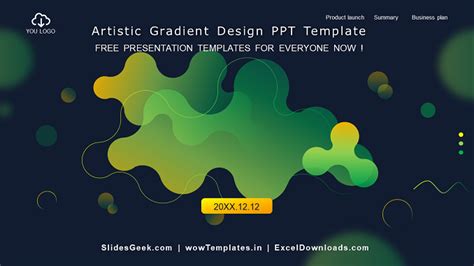 Artistic Gradient Free Presentation Slide Template