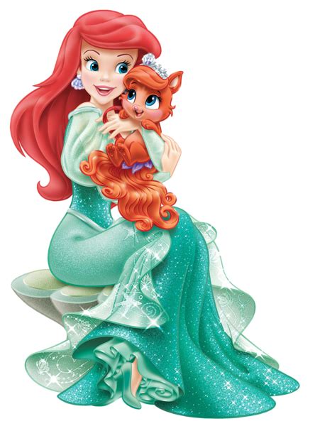 Disney Princess Ariel With Cute Kitten Transparent Png Clip Art Image
