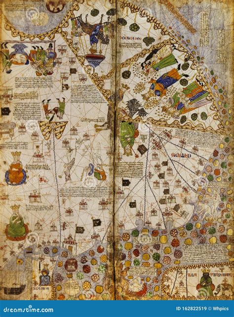 Catalan Atlas Medieval World Map Created In 1375 Editorial Stock Image