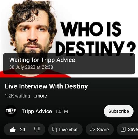 Destiny Going Live On Tripp Advice R Destiny