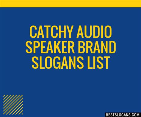 100 Catchy Audio Speaker Brand Slogans 2024 Generator Phrases