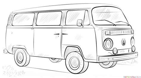 1) draw a rectangle that will define the conditional proportions and boundaries of the chosen drawing. How to draw a VW bus step by step. Drawing tutorials for ...