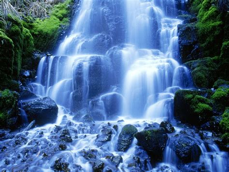 Waterfall Blue Waterfall Waterfall Wallpaper Beautiful Nature