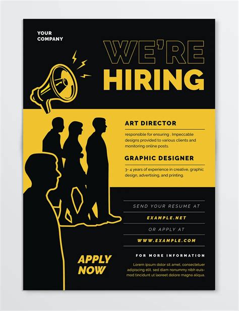 We Are Hiring Flyer Design Recruitment Poster Design Hiring Poster
