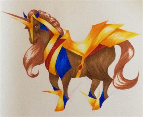 Warrior Unicorn Original Sketch With Marker Original Art Masterpiece