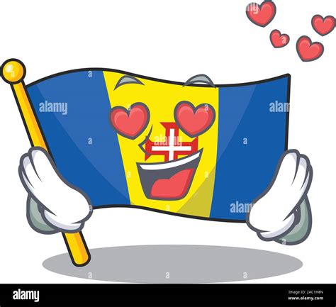 falling in love happy cute flag madeira cartoon design stock vector image and art alamy