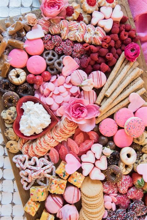Pink Sweets Charcuterie Board For Valentine S Day In 2020 Pink Party Foods Pink Party Snacks