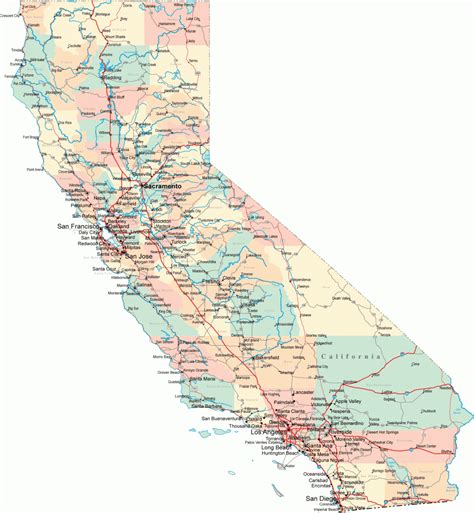 California Road Map Printable Maps