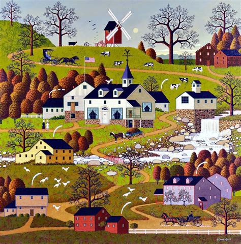 Charles Wysocki Windmill Folk Art Art Autumn Art