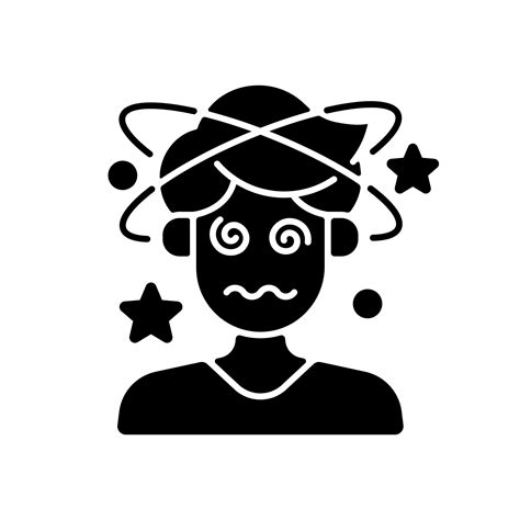 Dizziness And Confusion Black Glyph Icon Man With Headache Losing