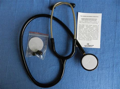Stethoscope Professional Stainless Steel Dual Head Black X 1 Solmed