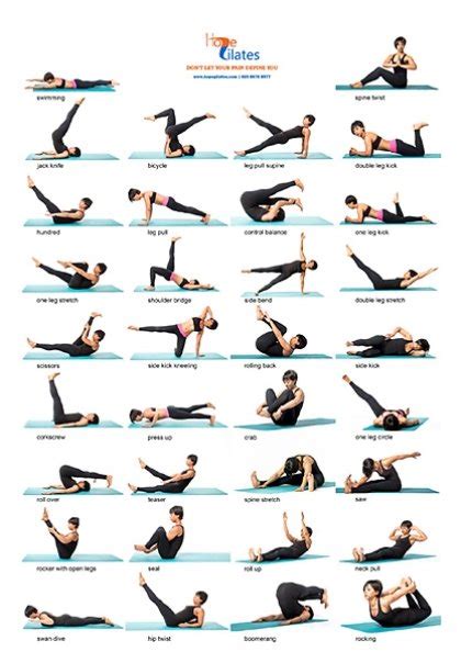 34 Classical Pilates Poses A3 Poster Hope Centre Uk