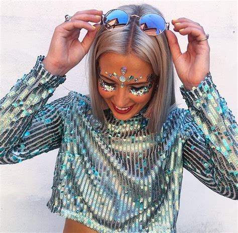 Festival Makeup And Sequin Top Diy Rave Outfits Fashion Outfits