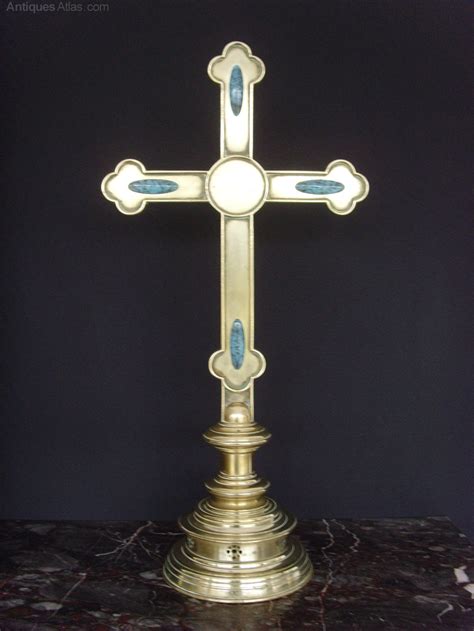 Antiques Atlas - Brass Church Cross Glass Cabochons Dated 1890