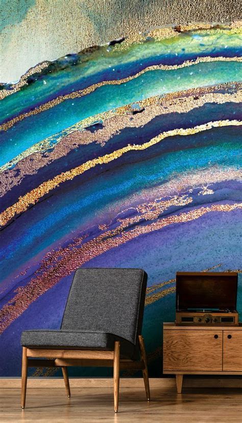 Stunning Rainbow Agate Island Wall Mural From Wallsauce This High