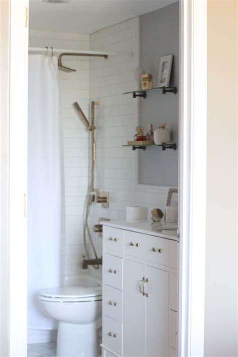 Find inspiration to create your own personal oasis with these projects featuring popular counter. White Subway Tile Bathroom With Brass Fixtures