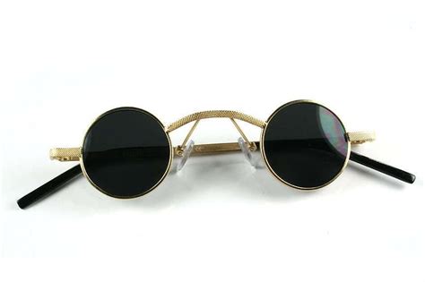 small round gold goth vampire steampunk techno retro victorian sunglasses hi tek metal