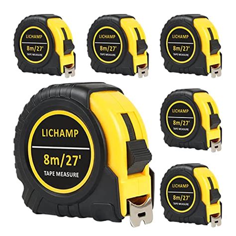 Lichamp 27ft8m Sae And Metric Tape Measure 6 Pack Retractable And